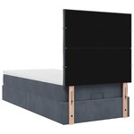 vidaXL Cadre de lit ottoman avec matelas gris foncé 100x200 cm velours