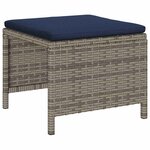 vidaXL Ensemble de canapé de jardin 6 Pièces Gris et bleu marine