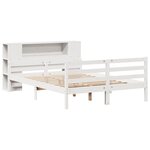 vidaXL Lit bibliothèque sans matelas blanc 140x200 cm bois pin massif