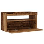 vidaXL Meuble TV avec lumières LED vieux bois bois d'ingénierie