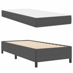 vidaXL Cadre de lit avec matelas Gris foncé 90 x 190 cm tissu