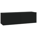 vidaXL Ensemble de meubles TV 8 Pièces Noir Bois d'ingénierie