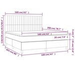 vidaXL Sommier à lattes de lit et matelas et LED Gris clair 160x200 cm