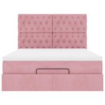 VidaXL Cadre de lit ottoman avec matelas rose 140x200 cm velours