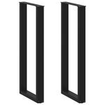 vidaXL Pieds de table de bar en U  2 pièces  noir  50 x (110-111) cm  acier
