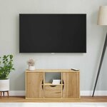 vidaXL Meuble TV avec tiroir ODDA 79x24x40 cm bois massif pin