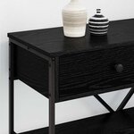 vidaXL Table console avec tiroir Chêne noir 100 x 34 5 x 75 cm bois
