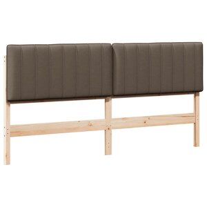 vidaXL Tête de lit capitonnée Marron et Taupe 200 cm Pin massif