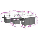 vidaXL Salon de jardin avec coussins 9 Pièces beige résine tressée