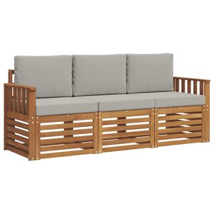 vidaXL Ensembles de canapés 3 pc Gris Naturel et Clair