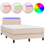 vidaXL Sommier à lattes de lit avec matelas LED cappuccino 120x190 cm