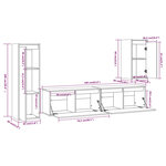 vidaXL Meubles TV 4 Pièces Blanc Bois massif de pin