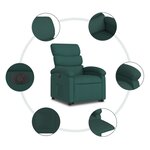 vidaXL Fauteuil inclinable électrique vert foncé tissu