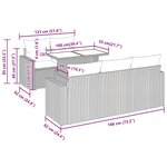 vidaXL Salon de jardin 7 Pièces avec coussins noir résine tressée