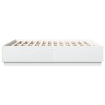 vidaXL Cadre de lit avec lumières LED blanc 200x200 cm bois ingénierie