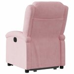 vidaXL Fauteuil inclinable électrique rose velours