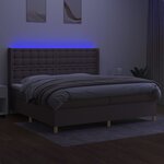 vidaXL Sommier à lattes de lit matelas et LED Taupe 200x200 cm Tissu
