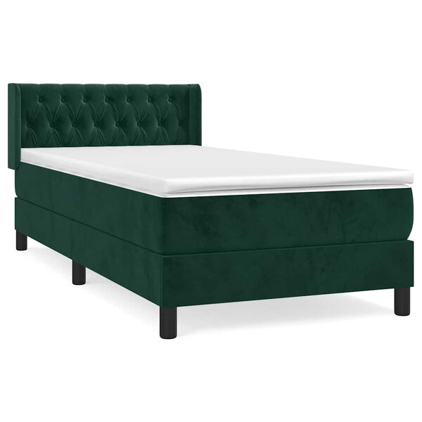 vidaXL Sommier à lattes de lit avec matelas Vert foncé 90x190 cm