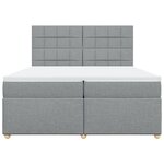 vidaXL Sommier à lattes de lit avec matelas Gris clair 200x200cm Tissu