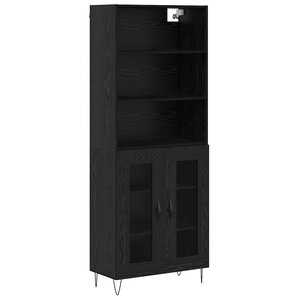 vidaXL Haut Armoire 2 Pièces Chêne noir Bois d'ingénierie