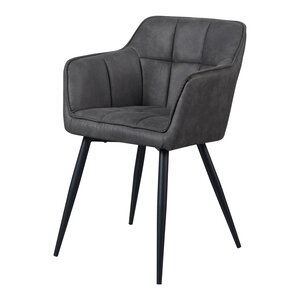 Lot de 4 chaises de salle à manger moderne design robuste 81 x 57 x 53 cm gris foncé noir 03_0009802