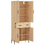 vidaXL Buffet haut Chêne sonoma 69 5x34x180 cm Bois d'ingénierie