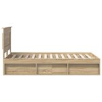 vidaXL Cadre de lit avec tête de lit Sonoma 120 x 200 cm Pin massif