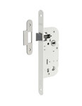 THIRARD - Serrure encastrable bec de cane type GDF  axe 40mm  bouts ronds  carré 6x9 mm  blanc - THIRARD