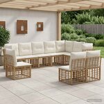 vidaXL Ensemble de canapés d'extérieur Naturel Polyester