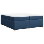 vidaXL Sommier à lattes de lit avec matelas Bleu 200x200 cm Tissu