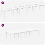 Ensemble Salle à Manger Jardin vidaXL 11 pièces avec Coussins Blanc Rotin Synthétique