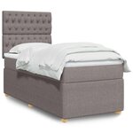 vidaXL Sommier à lattes de lit avec matelas Taupe 100x200 cm Tissu
