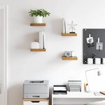 vidaXL Étagère Murale 4 Pièces Marron 23 x 23 5 x 4 cm Bois d'ingénierie