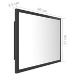 vidaXL Miroir LED de salle de bain Gris brillant 60x8 5x37cm Acrylique