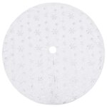 vidaXL Jupe de sapin de Noël de luxe Blanc 122 cm Fausse fourrure