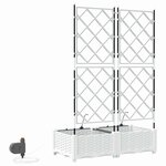 vidaXL Pots de jardin Blanc 80 x 40 x 126 cm Acier