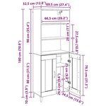 vidaXL Haut Armoire Chêne noir 69 5 x 34 x 180 cm Bois d'ingénierie