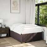 vidaXL Cadre de lit Marron foncé 120x200 cm Tissu