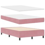 vidaXL Lit Box Spring avec Matelas & LED Rose 120x190 cm Velours