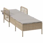 vidaXL Transat Beige et Gris clair 55 x 200 x 92 cm polyrotin