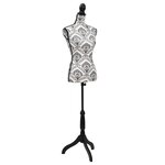 vidaXL Buste de présentation Femme Noir et blanc