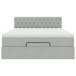 vidaXL Cadre de lit ottoman et matelas gris clair 140x190 velours