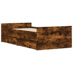 vidaXL Cadre de lit avec tiroirs chêne fumé 100x200 cm