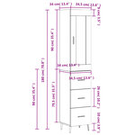 vidaXL Buffet haut Chêne sonoma 34 5x34x180 cm Bois d'ingénierie