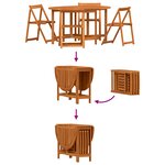 vidaXL Ensemble de repas de jardin pliant 5 pièces - Bois d'acacia solide