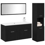 vidaXL Ensemble de mobilier de salle de bain 3 Pièces Chêne noir