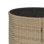 vidaXL Canapé de jardin table coussins demi-rond beige résine tressée