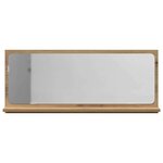vidaXL Étagère Miroir avec étagère chêne artisanal 90 x 10 5 x 37 cm