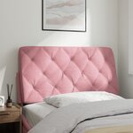 vidaXL Coussin de tête de lit rose 100 cm velours