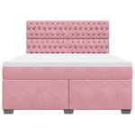 vidaXL Sommier à lattes de lit avec matelas Rose 180x200 cm Velours